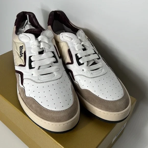 ❌SOLD❌ Rhude Racing Sneaker in White, Maroon, & Beige - Picture 5 of 12